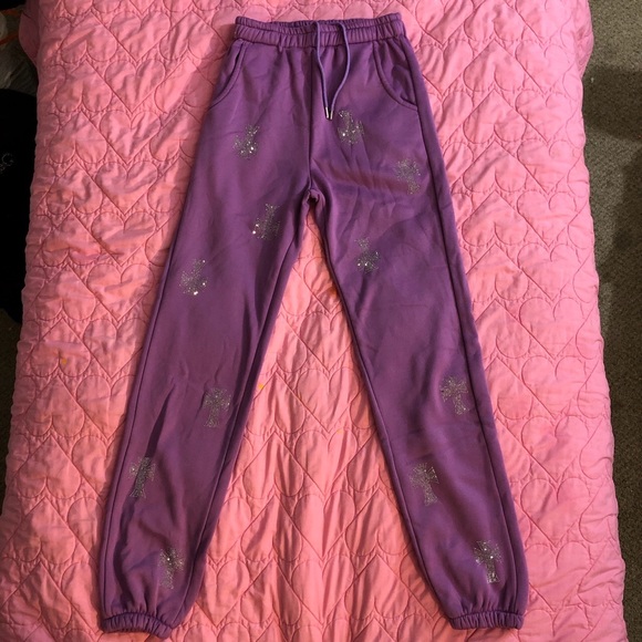 Rhinestone Cross Joggers - Picture 1 of 3